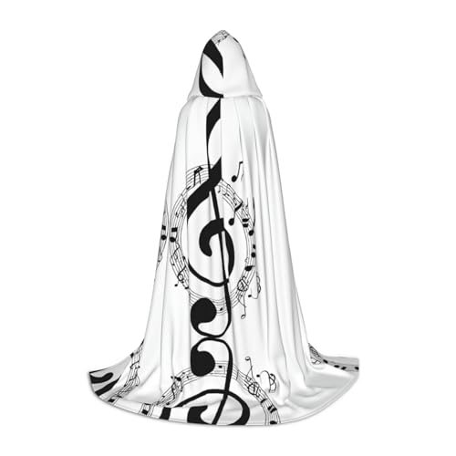 SHLXMDNZ Kapuzenumhang mit Musikdruck für Jugendliche, perfekter Umhang für Halloween und Themenpartys SHLXMDNZ Kapuzenumhang mit Musikdruck für Jugendliche, perfekter Umhang für Halloween und Themenpartys von SHLXMDNZ