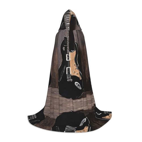 SHLXMDNZ Kapuzenumhang mit Musikgitarre für Jugendliche, perfekter Umhang für Halloween und Themenpartys SHLXMDNZ Kapuzenumhang mit Musikgitarre für Jugendliche, perfekter Umhang für Halloween und Themenpartys von SHLXMDNZ