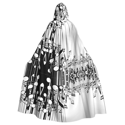 SHLXMDNZ Kapuzenumhang mit Musiknoten-Aufdruck, Unisex, Erwachsene, Halloween, Cosplay, für Männer/Frauen SHLXMDNZ Kapuzenumhang mit Musiknoten-Aufdruck, Unisex, Erwachsene, Halloween, Cosplay, für Männer/Frauen von SHLXMDNZ