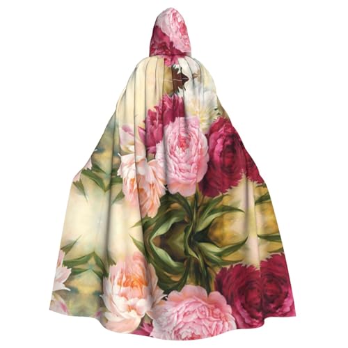 SHLXMDNZ Kapuzenumhang mit Pfingstrosen-Motiv, Unisex, Erwachsene, Halloween, Cosplay, für Männer und Frauen SHLXMDNZ Kapuzenumhang mit Pfingstrosen-Motiv, Unisex, Erwachsene, Halloween, Cosplay, für Männer und Frauen von SHLXMDNZ