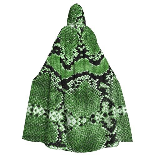 SHLXMDNZ Kapuzenumhang mit Schlangenleder-Druck, Unisex, Erwachsene, Halloween, Cosplay, für Männer und Frauen, Grün SHLXMDNZ Kapuzenumhang mit Schlangenleder-Druck, Unisex, Erwachsene, Halloween, Cosplay, für Männer und Frauen, Grün von SHLXMDNZ