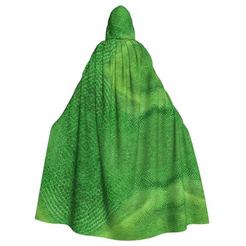 SHLXMDNZ Kapuzenumhang mit Schlangenleder-Druck, Unisex, Erwachsene, Halloween, Cosplay, für Männer und Frauen, Grün SHLXMDNZ Kapuzenumhang mit Schlangenleder-Druck, Unisex, Erwachsene, Halloween, Cosplay, für Männer und Frauen, Grün von SHLXMDNZ