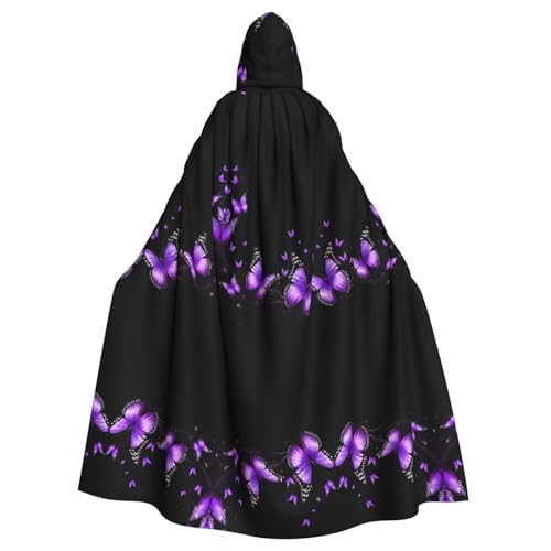 SHLXMDNZ Kapuzenumhang mit Schmetterlingsmotiv, Unisex, Erwachsene, Halloween, Cosplay, für Männer und Frauen, Lila SHLXMDNZ Kapuzenumhang mit Schmetterlingsmotiv, Unisex, Erwachsene, Halloween, Cosplay, für Männer und Frauen, Lila von SHLXMDNZ