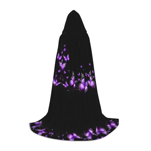 SHLXMDNZ Kapuzenumhang mit Schmetterlingsmotiv für Teenager, perfekter Umhang für Halloween und Themenpartys von SHLXMDNZ