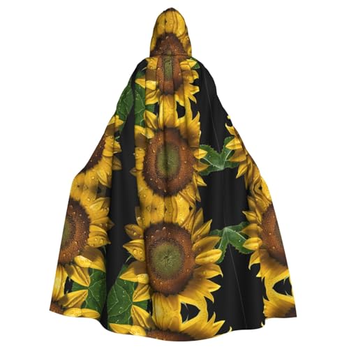 SHLXMDNZ Kapuzenumhang mit Sonnenblumen-Motiv, Unisex, Erwachsene, Halloween, Cosplay, für Männer und Frauen, Orange SHLXMDNZ Kapuzenumhang mit Sonnenblumen-Motiv, Unisex, Erwachsene, Halloween, Cosplay, für Männer und Frauen, Orange von SHLXMDNZ