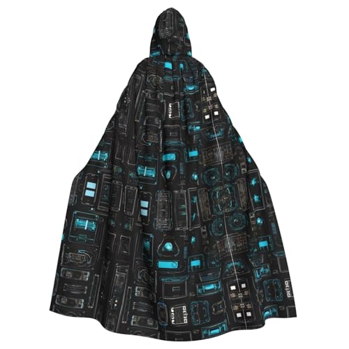 SHLXMDNZ Kapuzenumhang mit Spiel-Videospiel-Muster, Weihnachts-Kostüm, Unisex, Erwachsene, Halloween, Cosplay, Kostüm für Männer und Frauen von SHLXMDNZ