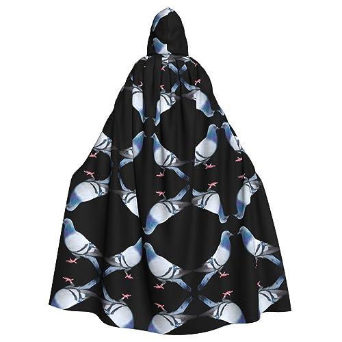 SHLXMDNZ Kapuzenumhang mit Zigeon-Aufdruck, Unisex, Erwachsene, Halloween, Cosplay, Kostüm für Herren/Damen von SHLXMDNZ