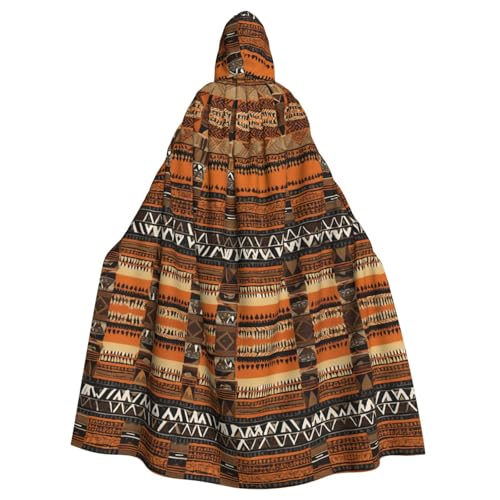 SHLXMDNZ Kapuzenumhang mit afrikanischem Schlammtuch, Tribal-Aufdruck, Unisex, Erwachsene, Halloween, Cosplay, Kostüm für Männer und Frauen von SHLXMDNZ