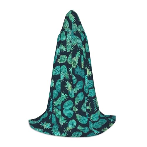 SHLXMDNZ Kapuzenumhang mit blauem Ananas-Druck für Teenager, perfekter Umhang für Halloween und Themenpartys SHLXMDNZ Kapuzenumhang mit blauem Ananas-Druck für Teenager, perfekter Umhang für Halloween und Themenpartys von SHLXMDNZ