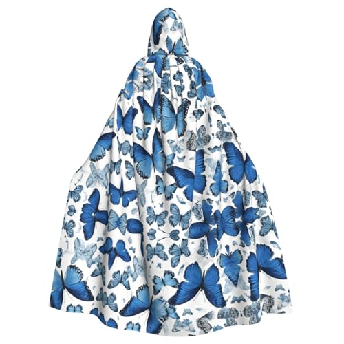 SHLXMDNZ Kapuzenumhang mit blauen Schmetterlingen, Unisex, Erwachsene, Halloween, Cosplay, für Männer und Frauen SHLXMDNZ Kapuzenumhang mit blauen Schmetterlingen, Unisex, Erwachsene, Halloween, Cosplay, für Männer und Frauen von SHLXMDNZ