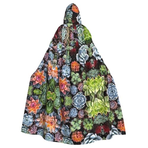 SHLXMDNZ Kapuzenumhang mit buntem Sukkulenten-Druck, Unisex, Erwachsene, Halloween, Cosplay, für Männer und Frauen SHLXMDNZ Kapuzenumhang mit buntem Sukkulenten-Druck, Unisex, Erwachsene, Halloween, Cosplay, für Männer und Frauen von SHLXMDNZ