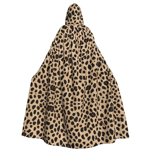 SHLXMDNZ Kapuzenumhang mit gelbem Leopardenmuster, Unisex, für Erwachsene, Halloween, Cosplay, für Männer und Frauen von SHLXMDNZ