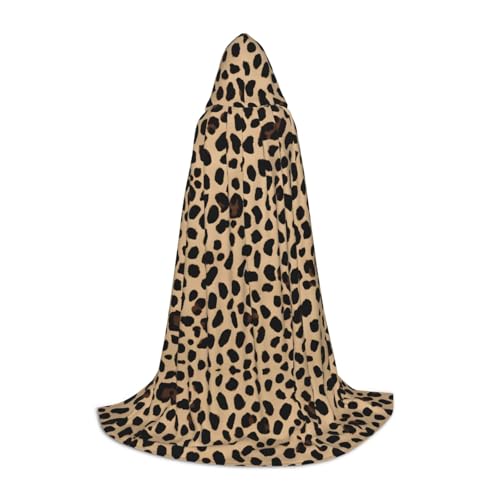 SHLXMDNZ Kapuzenumhang mit gelbem Leopardenmuster für Teenager, perfekter Umhang für Halloween und Themenpartys von SHLXMDNZ