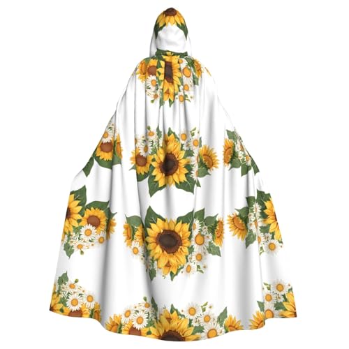 SHLXMDNZ Kapuzenumhang mit gelben Sonnenblumen und weißen Blumen, Unisex, Erwachsene, Halloween, Cosplay, für Herren und Damen SHLXMDNZ Kapuzenumhang mit gelben Sonnenblumen und weißen Blumen, Unisex, Erwachsene, Halloween, Cosplay, für Herren und Damen von SHLXMDNZ