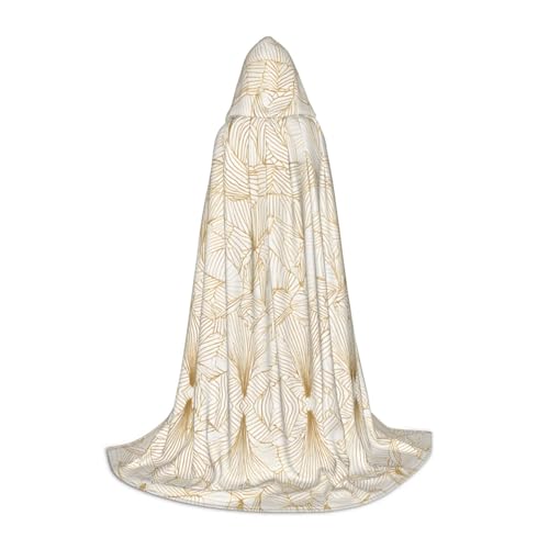 SHLXMDNZ Kapuzenumhang mit rotgoldenem Muster für Jugendliche, perfekter Umhang für Halloween und Themenpartys von SHLXMDNZ