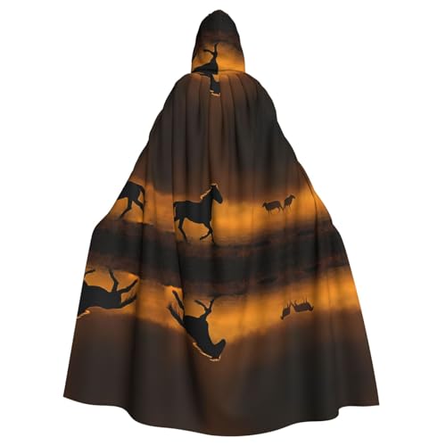 SHLXMDNZ Kapuzenumhang mit schwarzen Pferden, rot leuchtenden Wolken, Unisex, Erwachsene, Halloween, Cosplay, für Herren und Damen SHLXMDNZ Kapuzenumhang mit schwarzen Pferden, rot leuchtenden Wolken, Unisex, Erwachsene, Halloween, Cosplay, für Herren und Damen von SHLXMDNZ