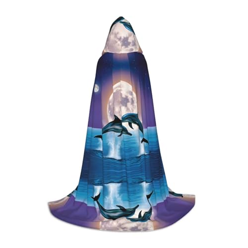SHLXMDNZ Kapuzenumhang mit süßem Delfin-Druck für Teenager, perfekter Umhang für Halloween und Themenpartys SHLXMDNZ Kapuzenumhang mit süßem Delfin-Druck für Teenager, perfekter Umhang für Halloween und Themenpartys von SHLXMDNZ