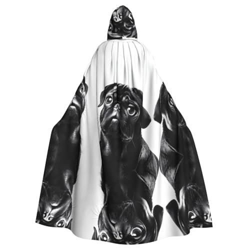 SHLXMDNZ Kapuzenumhang mit süßem Mops-Aufdruck, Unisex, Erwachsene, Halloween, Cosplay, für Männer und Frauen SHLXMDNZ Kapuzenumhang mit süßem Mops-Aufdruck, Unisex, Erwachsene, Halloween, Cosplay, für Männer und Frauen von SHLXMDNZ