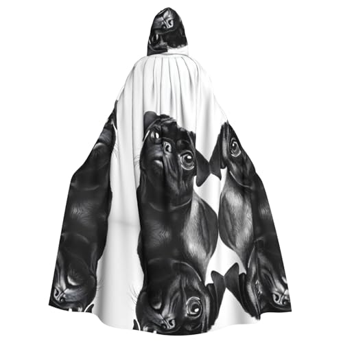 SHLXMDNZ Kapuzenumhang mit süßem Mops-Aufdruck, Unisex, Erwachsene, Halloween, Cosplay, für Männer und Frauen SHLXMDNZ Kapuzenumhang mit süßem Mops-Aufdruck, Unisex, Erwachsene, Halloween, Cosplay, für Männer und Frauen von SHLXMDNZ