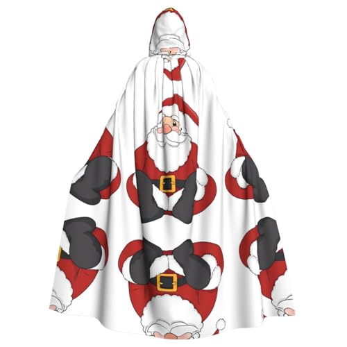 SHLXMDNZ Kapuzenumhang mit süßem Weihnachtsmann-Aufdruck, Unisex, Erwachsene, Halloween, Cosplay, für Männer und Frauen von SHLXMDNZ