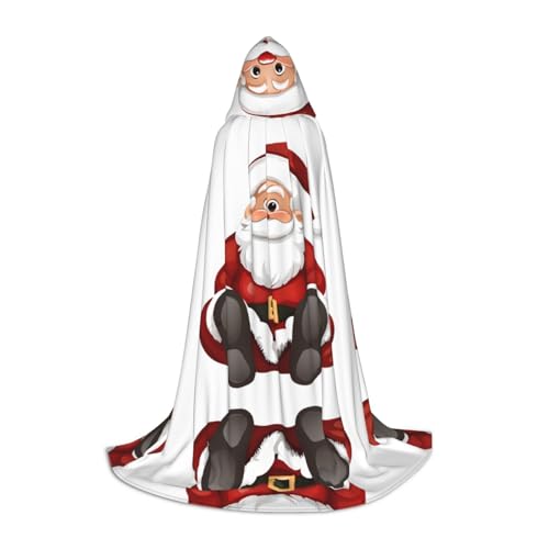 SHLXMDNZ Kapuzenumhang mit süßem Weihnachtsmann-Aufdruck für Teenager, perfekter Umhang für Halloween und Themenpartys SHLXMDNZ Kapuzenumhang mit süßem Weihnachtsmann-Aufdruck für Teenager, perfekter Umhang für Halloween und Themenpartys von SHLXMDNZ