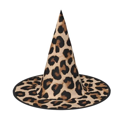 SHLXMDNZ Leopardenmuster, Tapetendruck, Halloween, Kegel, Hexenhut, Cosplay, für Frauen, Zaubererhut, Maskerade, Halloween-Party-Zubehör SHLXMDNZ Leopardenmuster, Tapetendruck, Halloween, Kegel, Hexenhut, Cosplay, für Frauen, Zaubererhut, Maskerade, Halloween-Party-Zubehör von SHLXMDNZ