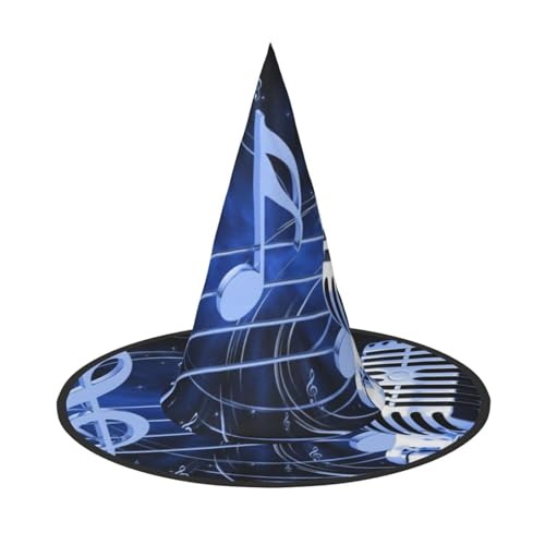 SHLXMDNZ Mikrofon mit Musiknoten Druck Halloween Kegel Hexenhut Cosplay für Frauen Zauberer Hut Maskerade Halloween Party Zubehör SHLXMDNZ Mikrofon mit Musiknoten Druck Halloween Kegel Hexenhut Cosplay für Frauen Zauberer Hut Maskerade Halloween Party Zubehör von SHLXMDNZ