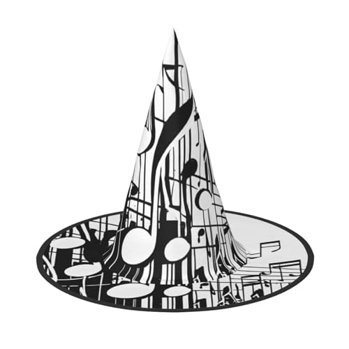 SHLXMDNZ Musiknoten Druck Druck Halloween Kegel Hexenhut Cosplay für Frauen Zauberer Hut Maskerade Halloween Party Zubehör SHLXMDNZ Musiknoten Druck Druck Halloween Kegel Hexenhut Cosplay für Frauen Zauberer Hut Maskerade Halloween Party Zubehör von SHLXMDNZ