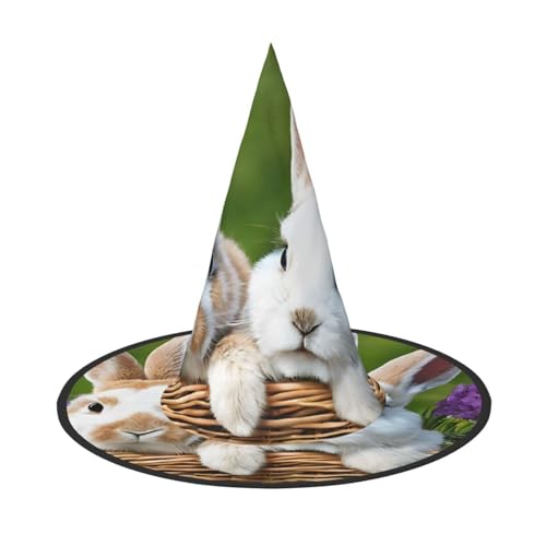 SHLXMDNZ Niedlicher Hasen-Druck, Halloween, Hexenhut, Cosplay, für Frauen, Zaubererhut, Maskerade, Halloween-Party-Zubehör SHLXMDNZ Niedlicher Hasen-Druck, Halloween, Hexenhut, Cosplay, für Frauen, Zaubererhut, Maskerade, Halloween-Party-Zubehör von SHLXMDNZ