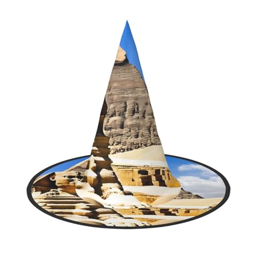 SHLXMDNZ Pyramiden von Ägypten Druck Halloween Kegel Hexenhut Cosplay für Frauen Zauberer Hut Maskerade Halloween Party Zubehör von SHLXMDNZ