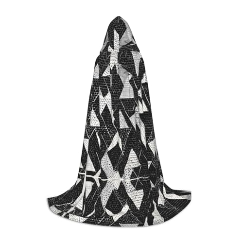 SHLXMDNZ Schwarz-weißer Kapuzenumhang mit Marmordruck für Jugendliche, perfekter Umhang für Halloween und Themenpartys SHLXMDNZ Schwarz-weißer Kapuzenumhang mit Marmordruck für Jugendliche, perfekter Umhang für Halloween und Themenpartys von SHLXMDNZ