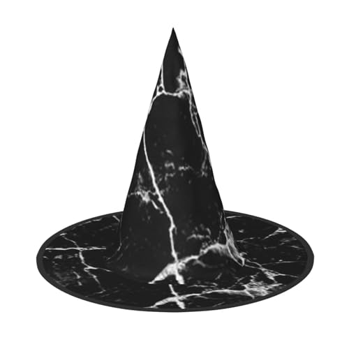 SHLXMDNZ Schwarzer Marmor-Druck, Halloween, Hexenhut, Cosplay, für Frauen, Zaubererhut, Maskerade, Halloween-Partyzubehör SHLXMDNZ Schwarzer Marmor-Druck, Halloween, Hexenhut, Cosplay, für Frauen, Zaubererhut, Maskerade, Halloween-Partyzubehör von SHLXMDNZ