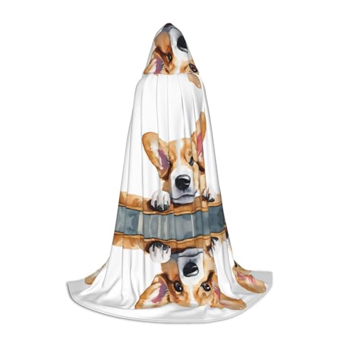 SHLXMDNZ Süßer Corgi-Print Kapuzenumhang für Jugendliche, perfekter Umhang für Halloween und Themenpartys SHLXMDNZ Süßer Corgi-Print Kapuzenumhang für Jugendliche, perfekter Umhang für Halloween und Themenpartys von SHLXMDNZ