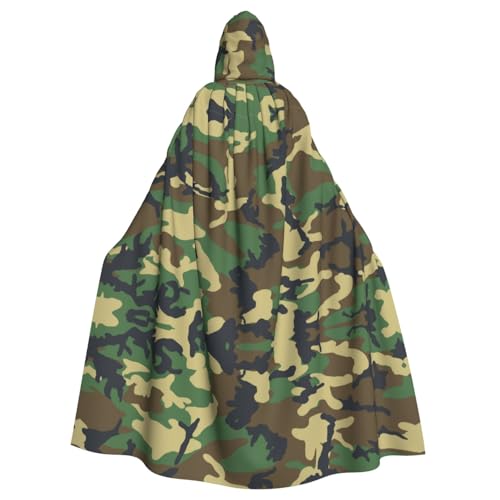 SHLXMDNZ Umhang mit Kapuze, Militär-Camouflage, Unisex, Erwachsene, Halloween, Cosplay, für Männer und Frauen, Grün SHLXMDNZ Umhang mit Kapuze, Militär-Camouflage, Unisex, Erwachsene, Halloween, Cosplay, für Männer und Frauen, Grün von SHLXMDNZ