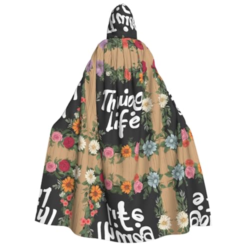 SHLXMDNZ Umhang mit Kapuze, bedruckt, dick, Unisex, Halloween, Vampir, Hexe, Zauberer, Halloween, Weihnachten, Cosplay von SHLXMDNZ