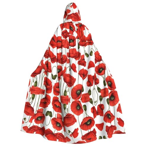 SHLXMDNZ Umhang mit Kapuze, bedruckt, dick, Unisex, Halloween, Vampir, Hexe, Zauberer, Halloween, Weihnachten, Cosplay von SHLXMDNZ