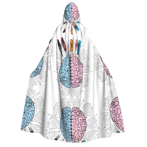 SHLXMDNZ Umhang mit Kapuze, bedruckt, dick, Unisex, Halloween, Vampir, Hexe, Zauberer, Halloween, Weihnachten, Cosplay von SHLXMDNZ