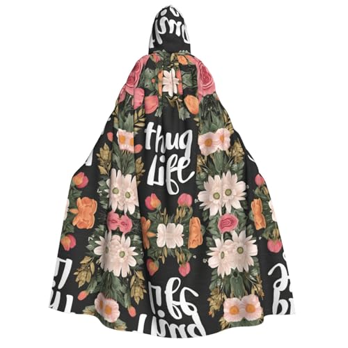 SHLXMDNZ Umhang mit Kapuze, bedruckt, dick, Unisex, Halloween, Vampir, Hexe, Zauberer, Halloween, Weihnachten, Cosplay von SHLXMDNZ