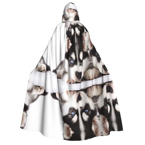 SHLXMDNZ Umhang mit Kapuze (Husky Dog), bedruckt, dick, Unisex, Halloween, Vampir, Hexe, Zauberer, Halloween, Weihnachten, Cosplay von SHLXMDNZ