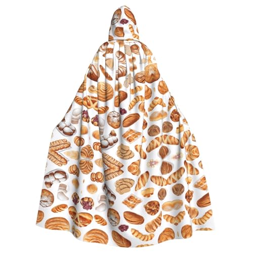 SHLXMDNZ Umhang mit Kapuze (aufgemaltes Brot) für Weihnachten, Unisex, Erwachsene, Halloween, Cosplay, für Männer/Frauen von SHLXMDNZ