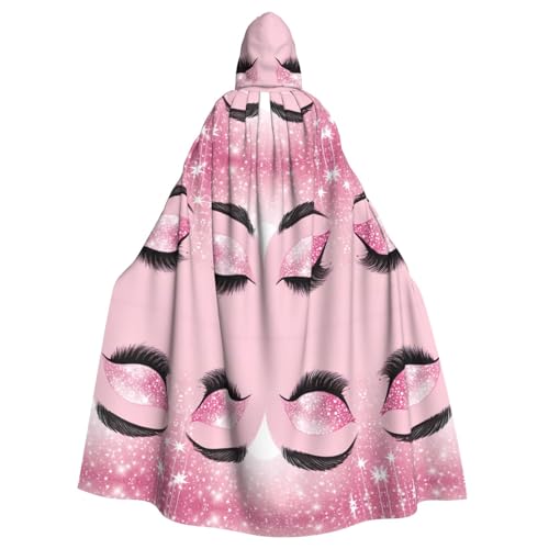 SHLXMDNZ Umhang mit Kapuze (rotgoldene Wimpern), Weihnachts-Kostüm, Unisex, Erwachsene, Halloween, Cosplay, Kostüm für Männer und Frauen von SHLXMDNZ