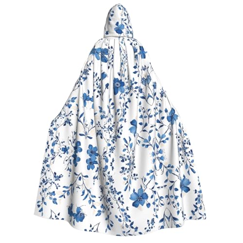 SHLXMDNZ Umhang mit blauer Blume, Blumenmuster, Rosen, bedruckt, dick, Unisex, Halloween, Halloween, Hexe, Zauberer, Halloween, Weihnachten, Cosplay SHLXMDNZ Umhang mit blauer Blume, Blumenmuster, Rosen, bedruckt, dick, Unisex, Halloween, Halloween, Hexe, Zauberer, Halloween, Weihnachten, Cosplay von SHLXMDNZ