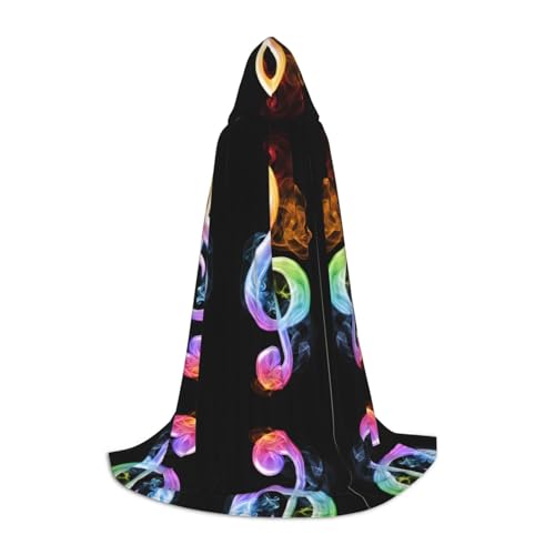 SHLXMDNZ Umhang mit bunten Musiknoten und Kapuze für Jugendliche, perfekter Umhang für Halloween und Themenpartys SHLXMDNZ Umhang mit bunten Musiknoten und Kapuze für Jugendliche, perfekter Umhang für Halloween und Themenpartys von SHLXMDNZ