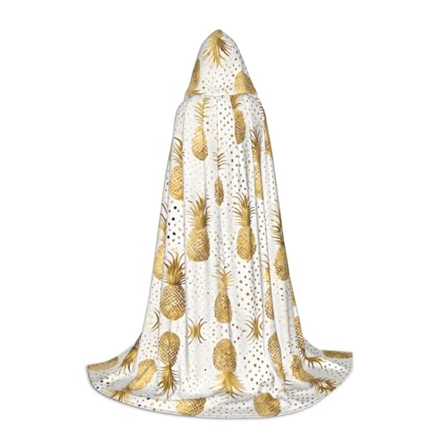 SHLXMDNZ Umhang mit goldenem Glitzer-Ananas-Fruchtaufdruck für Teenager, perfekter Umhang für Halloween und Themenpartys SHLXMDNZ Umhang mit goldenem Glitzer-Ananas-Fruchtaufdruck für Teenager, perfekter Umhang für Halloween und Themenpartys von SHLXMDNZ