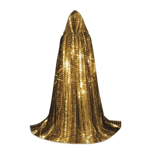 SHLXMDNZ Umhang mit goldfarbenem Pailletten-Aufdruck für Teenager, perfekter Umhang für Halloween und Themenpartys von SHLXMDNZ