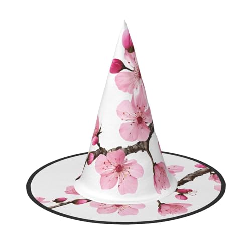 SHLXMDNZ Verlockender Kirschblüten-Druck, Halloween, Hexenhut, Cosplay, für Frauen, Zaubererhut, Maskerade, Halloween-Partyzubehör SHLXMDNZ Verlockender Kirschblüten-Druck, Halloween, Hexenhut, Cosplay, für Frauen, Zaubererhut, Maskerade, Halloween-Partyzubehör von SHLXMDNZ