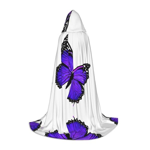 SHLXMDNZ Violetter Kapuzenumhang mit Schmetterlings-Aufdruck, für Teenager, perfekter Umhang für Halloween und Themenpartys SHLXMDNZ Violetter Kapuzenumhang mit Schmetterlings-Aufdruck, für Teenager, perfekter Umhang für Halloween und Themenpartys von SHLXMDNZ
