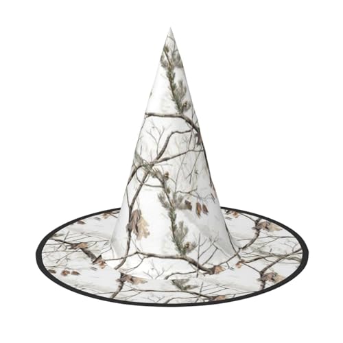 SHLXMDNZ Weißer Baum, Camouflage-Druck, Halloween, Hexenhut, Cosplay, für Frauen, Zaubererhut, Maskerade, Halloween-Party-Zubehör SHLXMDNZ Weißer Baum, Camouflage-Druck, Halloween, Hexenhut, Cosplay, für Frauen, Zaubererhut, Maskerade, Halloween-Party-Zubehör von SHLXMDNZ