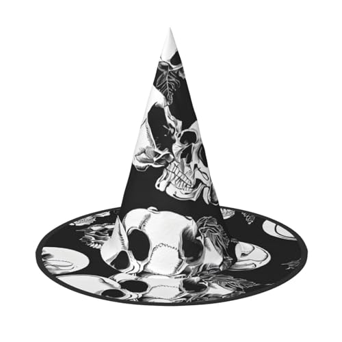 Schwarzer Totenkopf-Druck, Halloween, Hexenhut, Cosplay, für Frauen, Zaubererhut, Maskerade, Halloween-Party-Zubehör Schwarzer Totenkopf-Druck, Halloween, Hexenhut, Cosplay, für Frauen, Zaubererhut, Maskerade, Halloween-Party-Zubehör von SHLXMDNZ