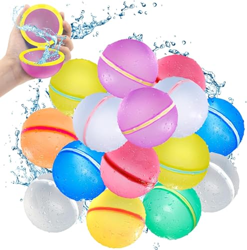 Wasserbomben Wiederverwendbar,18Stück Magnetische Wasserbomben Selbstschließend,Eine Sekunde Schnellfüller,Wasserspielzeug,Poolspielzeug, Kinder und Erwachsene bei Sommer Outdoor Partys Wasserbomben Wiederverwendbar,18Stück Magnetische Wasserbomben Selbstschließend,Eine Sekunde Schnellfüller,Wasserspielzeug,Poolspielzeug, Kinder und Erwachsene bei Sommer Outdoor Partys von SHOKUTO